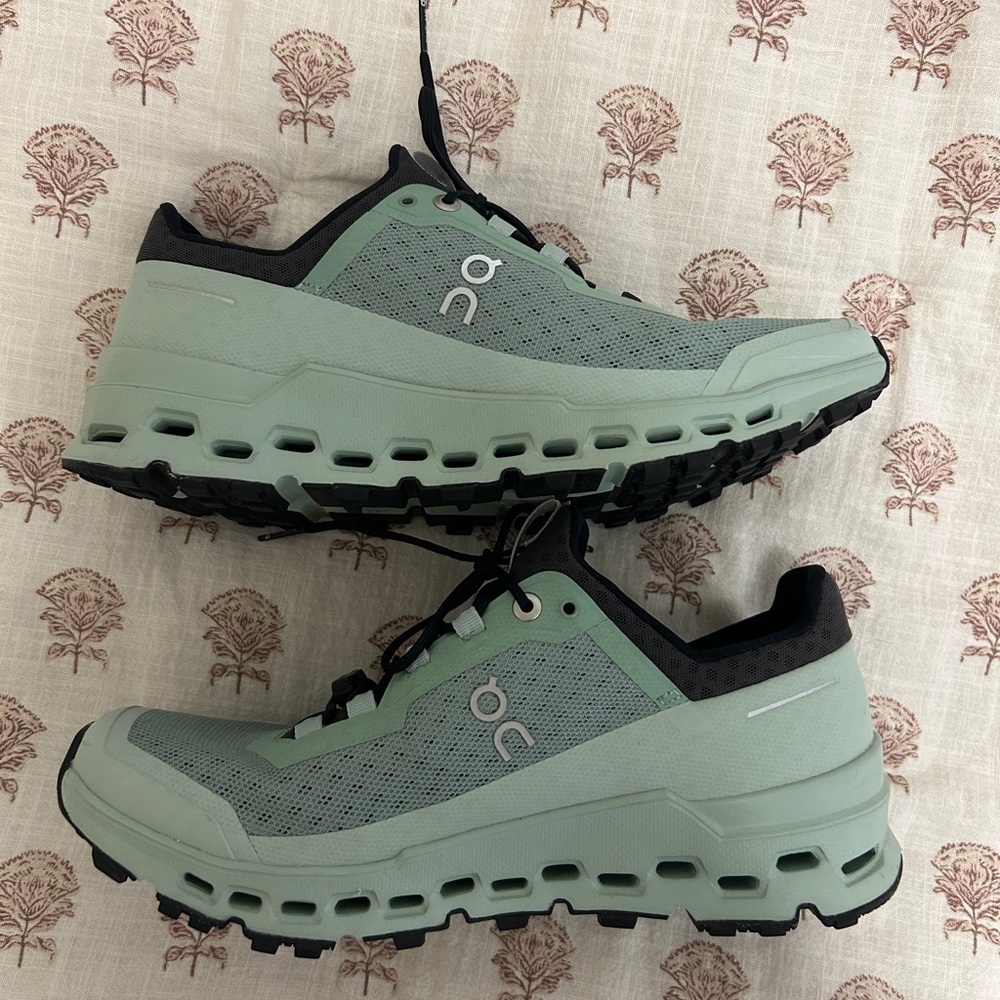 On Mint and Black Running Shoes